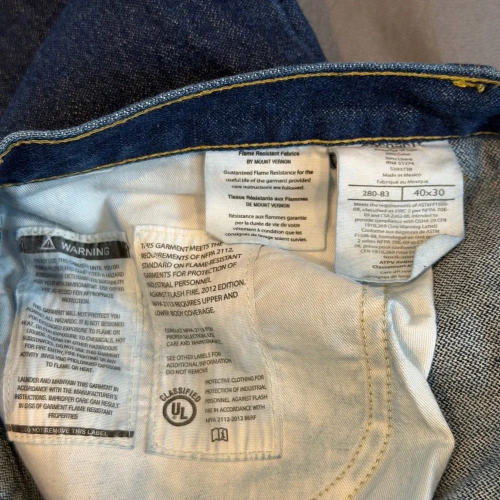 Carhartt FR Jeans Men 40x30 Blue Flame Resistant Denim Relaxed Fit HRC 2